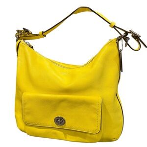 Coach Legacy leather Courtenay hobo bag purse 22381 lemon yellow 2012 turnlock